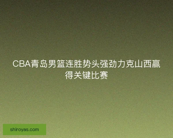 CBA青岛男篮连胜势头强劲力克山西赢得关键比赛